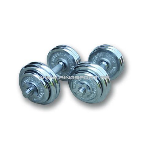 Set bučica 2x15 kg hromirani - RX BUC15HR