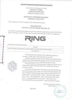 Fitnes oprema Ring Sport - sertifikat