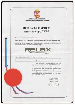 Fitnes oprema Ring Sport - sertifikat