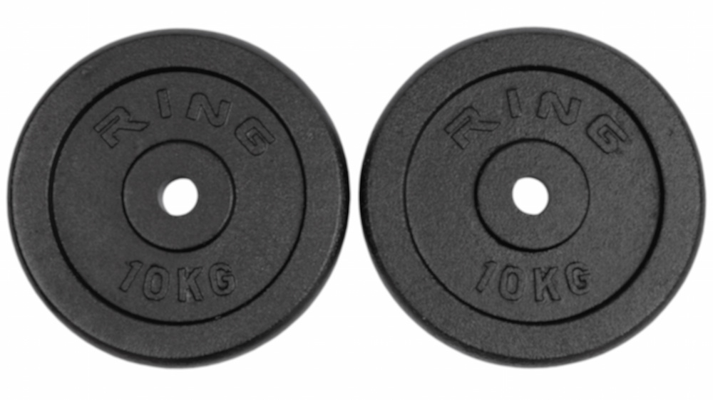 Ring  Tegovi 2x10kg crni standardni liveni - RX PLO1-10
