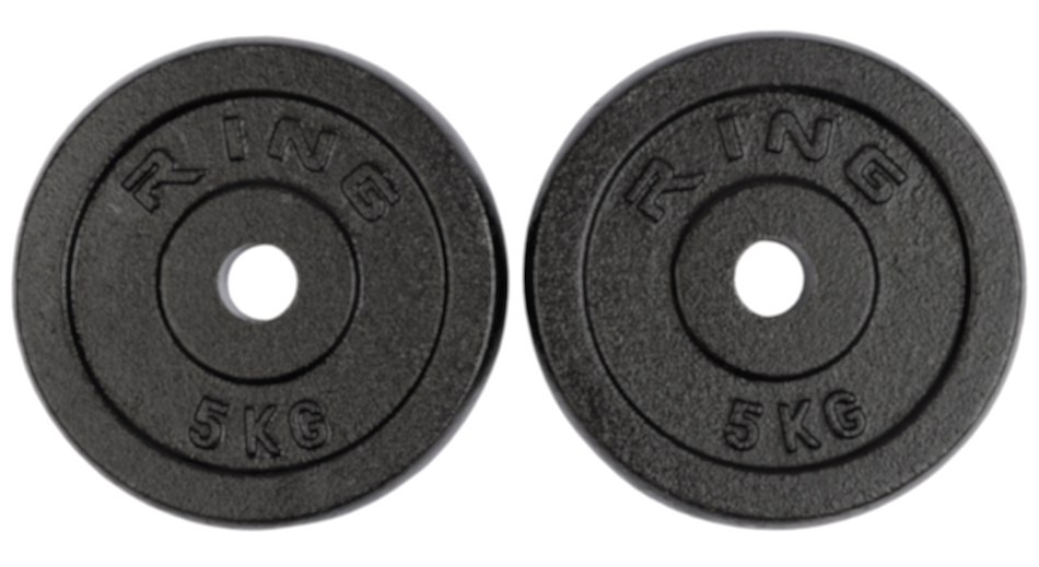 Ring  Tegovi 2x5kg crni standardni liveni - RX PLO1-5