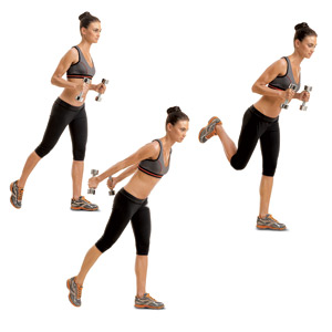 Aerobik tegovi - mišićna memorija - pokret nogom unazad